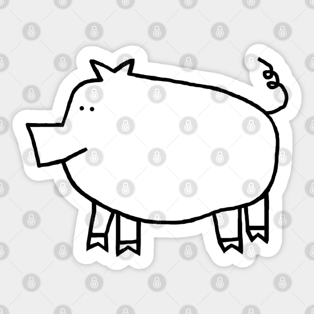 Pig Minimal Line Drawing Sticker by ellenhenryart